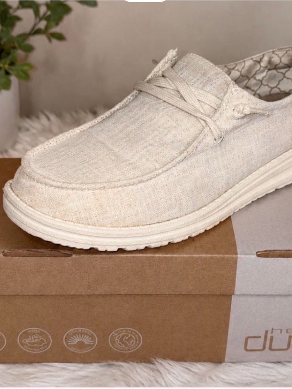 Hey Dude Women's Slip-On Loafer in Natural Beige